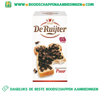 De Ruijter Chocoladevlokken puur aanbieding