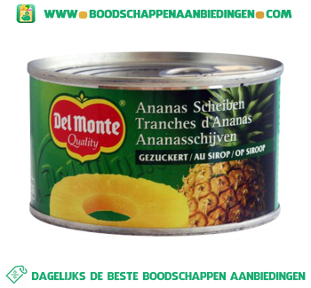 Del Monte Ananasschijven op siroop aanbieding