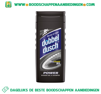 Dobbeldusch Power shower gel & shampoo aanbieding