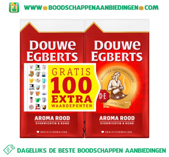 Douwe Egberts Aroma rood snelfiltermaling dubbelpak aanbieding