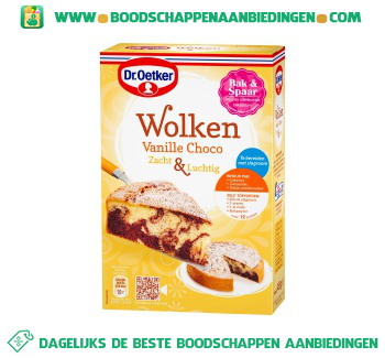 Dr. Oetker Wolken vanille choco cakemix aanbieding