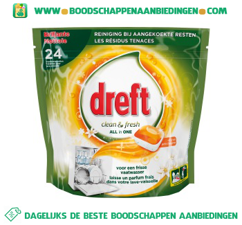 Dreft Clean & fresh citrus tuin vaatwastabletten aanbieding