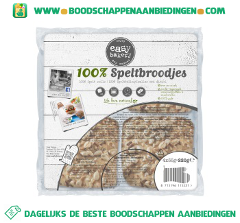 Easy Bakery 100% Speltbroodjes aanbieding