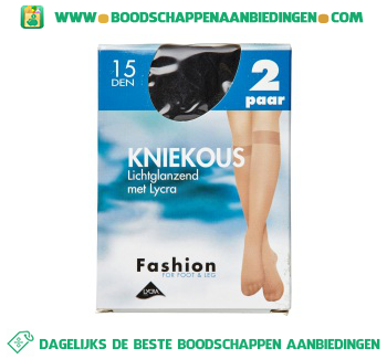 Fashion Kniekous lichtglans zwart 15 den aanbieding