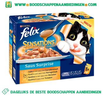 Felix Sensations saus vis aanbieding