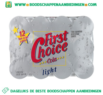 First Choice Cola light 12-pak aanbieding