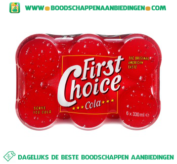 First Choice Cola regular 6-pak aanbieding