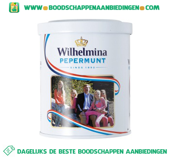 Wilhelmina pepermunt blik aanbieding