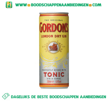 Gordon`s gin & tonic aanbieding