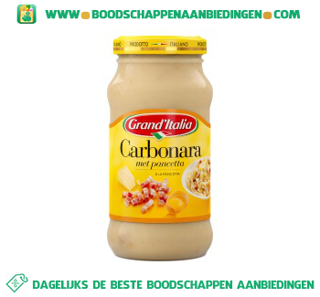 Grand’Italia Pastasaus carbonara aanbieding