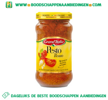 Grand’Italia Pesto rosso met zongedroogde tomaten aanbieding