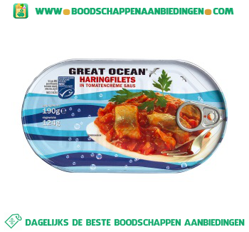 Great ocean Haringfilets in tomatensaus aanbieding