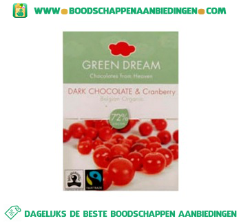 Green Dream Dark chocolate&cranberry aanbieding