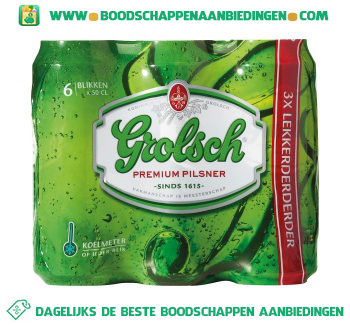 Grolsch Pak 6 blikken 0.50 liter aanbieding