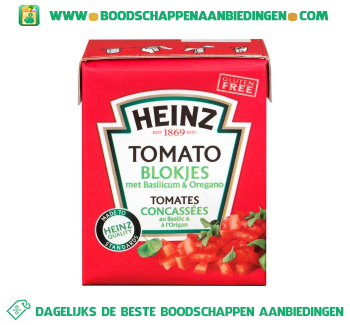 Tomato blokjes met basilicum & oregano aanbieding