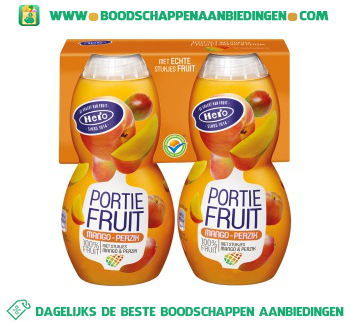 Portiefruit mango perzik aanbieding