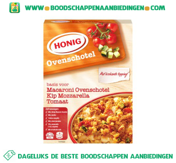 Honig Macaroni ovenschotel kip mozarella tomaat aanbieding