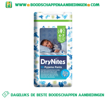 Vergoeding niet voldoende stil Huggies Dry nites 4-7 boy aanbieding - Boodschappen Aanbiedingen