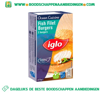 Iglo Ocean Cuisine fish filet burgers aanbieding