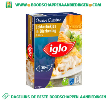 Iglo Ocean Cuisine lekkerbekjes in bierbeslag aanbieding