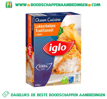 Iglo Ocean Cuisine lekkerbekjes traditioneel aanbieding