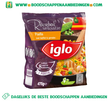 Iglo Paella met kipfilet en garnalen aanbieding