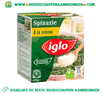 Iglo Spinazie à la crème deelblokjes aanbieding