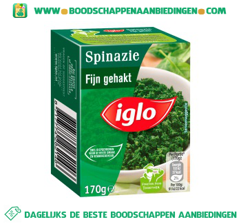 Iglo Spinazie fijn gehakt aanbieding