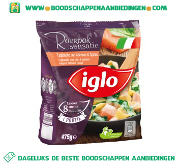 Iglo Tagliatelle met zalm en spinazie aanbieding