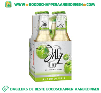 Jillz Sparkling cider 0.0% pak 4 flesjes aanbieding