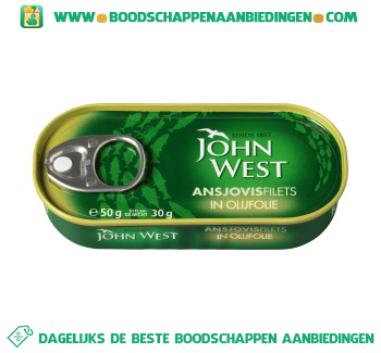 John West Ansjovisfilets in olijfolie aanbieding