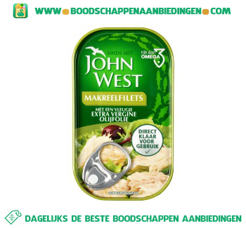 John West Makreelfilets met een vleugje extra vergine olijfolie aanbieding