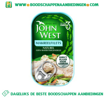 John West Makreelfilets naturel aanbieding