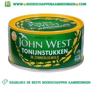 John West Tonijnstuk in zonnebloem olie aanbieding