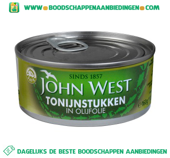 John West Tonijnstukken in olijfolie aanbieding