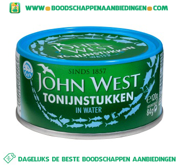 John West Tonijnstukken in water aanbieding