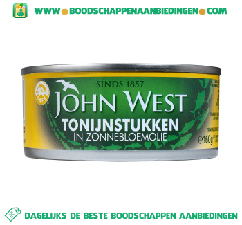 John West Tonijnstukken in zonnebloemolie aanbieding