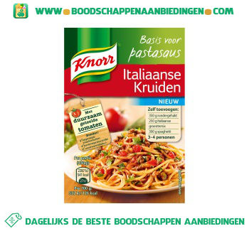 Knorr Basis voor pastasaus Italiaanse kruiden aanbieding