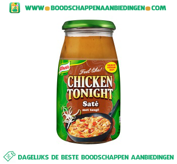 Knorr Roerbaksaus chicken tonight saté aanbieding