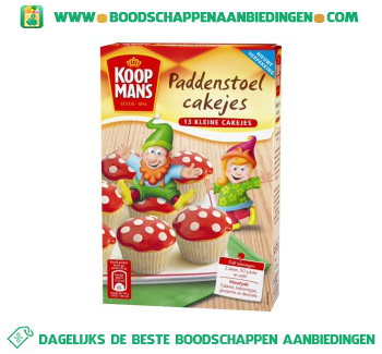 Paddenstoel cakejes mix aanbieding