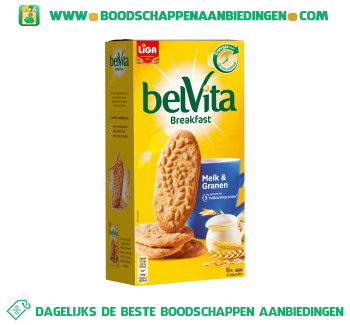 Liga Belvita melk & granen aanbieding