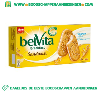 Liga Belvita sandwich yoghurt aanbieding