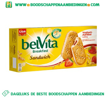 Belvita sandwich yoghurt aardbei aanbieding