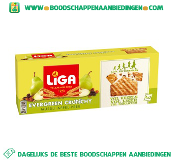 Liga Evergreen crunchy muesli appel peer aanbieding