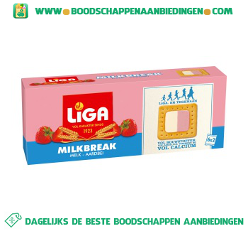 Liga Milkbreak duo melk aardbei aanbieding