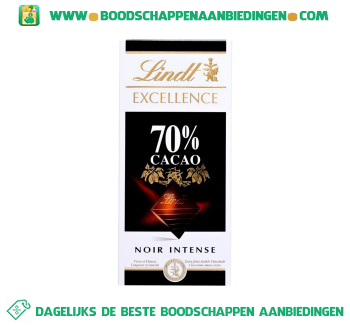 Lindt Reep excellence puur 70% aanbieding