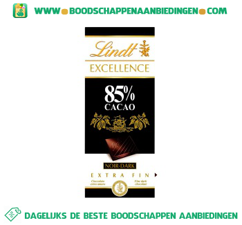 Lindt Reep excellence puur 85% aanbieding