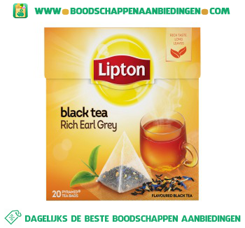 Lipton Zwarte thee rich earl grey aanbieding