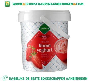 Roomyoghurt aardbei aanbieding