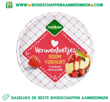 Melkan Roomyoghurt framboos en cheesecake aanbieding